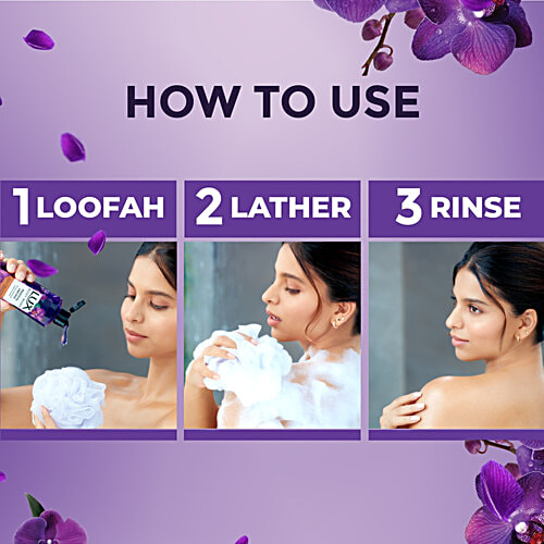 Lux Body Wash Magical Orchid - Black Orchid & Juniper Scent, 1 L Pouch 12 Hour Long Lasting Fragrance