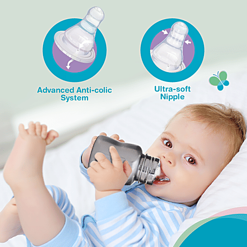 Vega Baby & Mom Steel Feeding Bottle - Regular Neck, 0+ Months, 120 ml (VBFB4-05) BPA Free