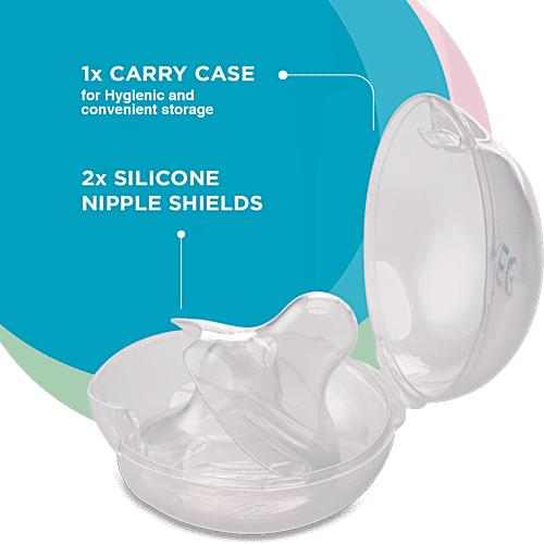 Vega Baby & Mom Ultra Soft Silicone Nipple Shield - For Cracked & Sore Nipples, 2 pcs (VBBF3-04) 