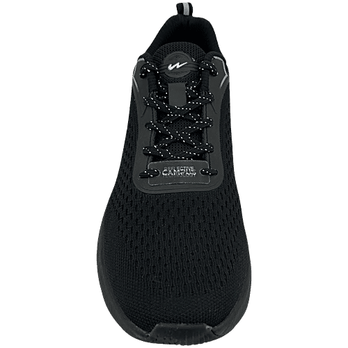 Campus Men's Running Shoes - Black & Silver, 1 Pair (UK/IND-9) 