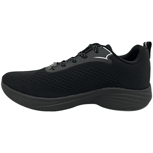 Campus Men's Running Shoes - Black & Silver, 1 Pair (UK/IND-9) 