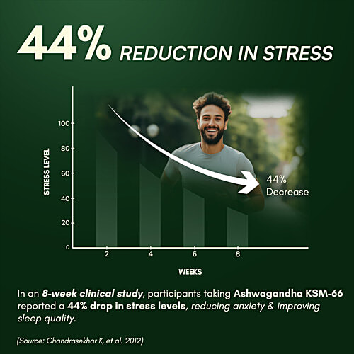 Rasayanam Ashwagandha KSM-66 500 mg Capsules, 60 pcs  Increase Vigour & Strength, Boosts Energy Level, Reduce Stress Levels