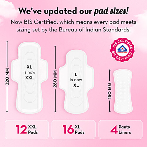 Plush Sanitary Pads - XL, XXL, 32 pcs  100% US Cotton, 100% Rash-Free