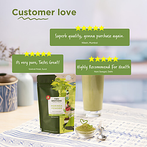 Two Brothers Organic Farms Moringa Powder, 100 g  Naturally Dried