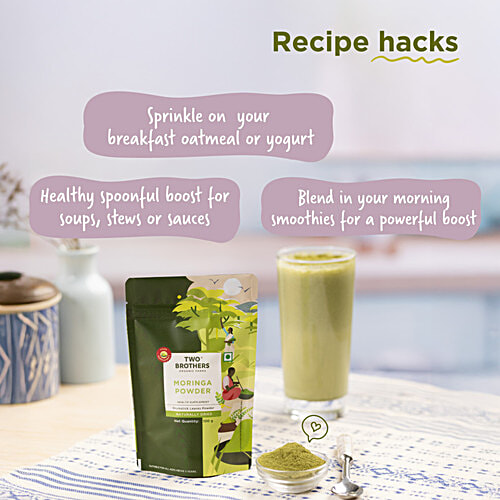 Two Brothers Organic Farms Moringa Powder, 100 g  Naturally Dried