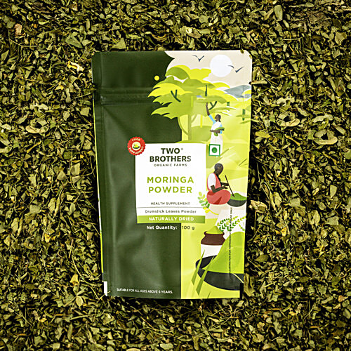 Two Brothers Organic Farms Moringa Powder, 100 g  Naturally Dried