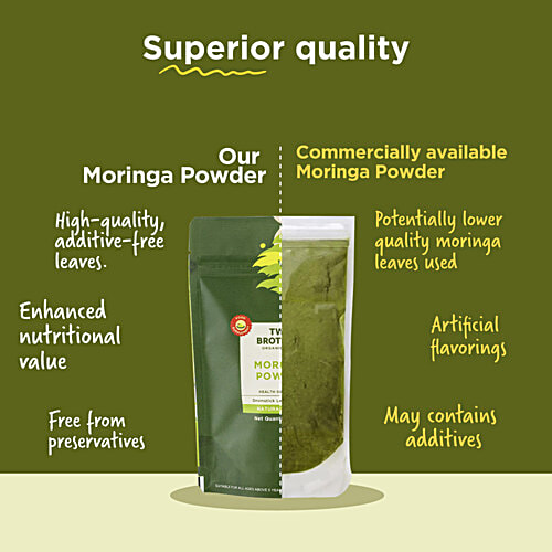 Two Brothers Organic Farms Moringa Powder, 100 g  Naturally Dried