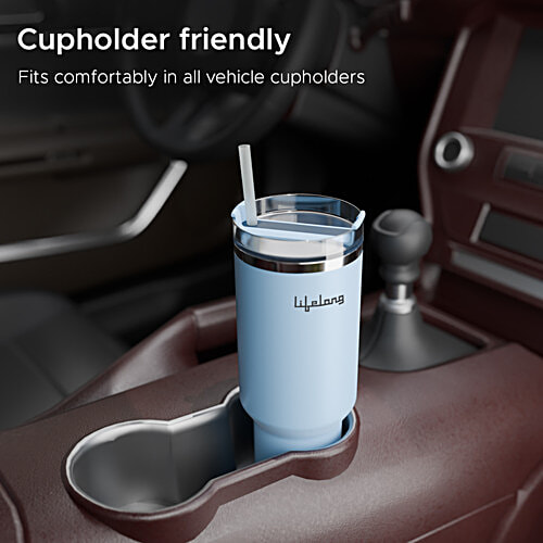 Lifelong Double-Walled Vacuum Insulated Tumbler - With Lid & Straw, Glacier, 900 ml  