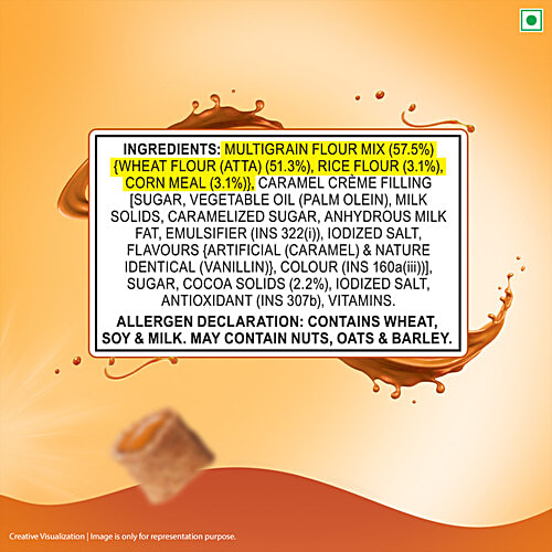 Kellogg's Multigrain Caramel Flavour Chocos Fills, 150 g Creamy Inside, No Maida, Source of Protein & Fibre, Immuno Nutrients, Essential Vitamins
