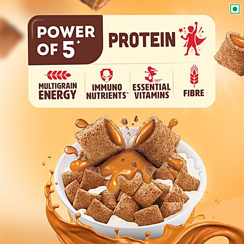 Kellogg's Multigrain Caramel Flavour Chocos Fills, 150 g Creamy Inside, No Maida, Source of Protein & Fibre, Immuno Nutrients, Essential Vitamins