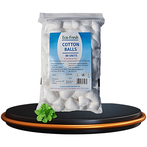 Nutips Eco-Fresh Cotton Balls, 80 pcs