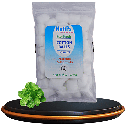 Nutips Eco-Fresh Cotton Balls, 80 pcs