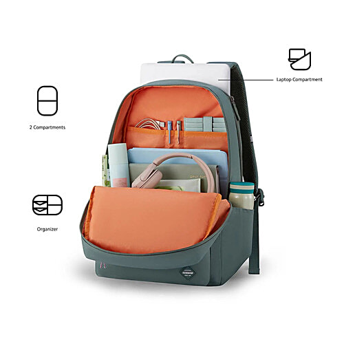 American Tourister Trendy Riley Laptop Backpack - Green, 28 L  