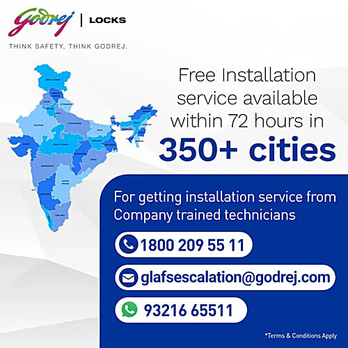 Godrej Locks Ultra XL+ 1CK Deadbolt Rim Lock With 4 Keys - Satin Nickel Finish, 1 pc