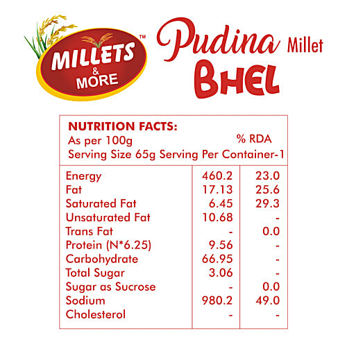 Millets & More Pudina Millet Bhel, 65 g Tub 