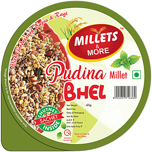 Millets & More Pudina Millet Bhel, 65 g Tub 