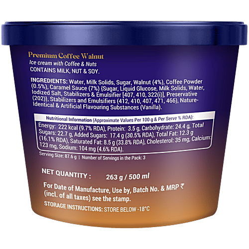 Mother Dairy Premium Coffee Walnut Ice Cream, 500 ml