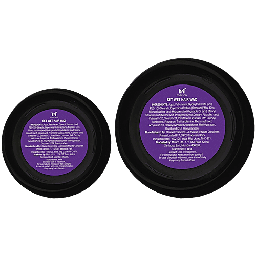 Set Wet Matte Hair Wax For Men, 60 g + 25 g  Strong Hold, Restylable Anytime, Easy Wash Off, No Paraben, No Sulphate, No Alcohol