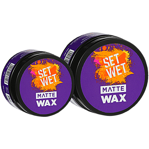 Set Wet Matte Hair Wax For Men, 60 g + 25 g  Strong Hold, Restylable Anytime, Easy Wash Off, No Paraben, No Sulphate, No Alcohol
