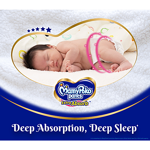 Mamypoko Pants Extra Absorb Diapers - M, 7-12 kg, 74 pcs (Pack of 2) 