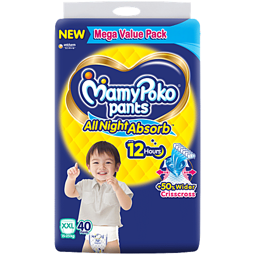 Mamypoko Pants All Night Absorb Diapers - XXL, 15-25 kg, 40 pcs