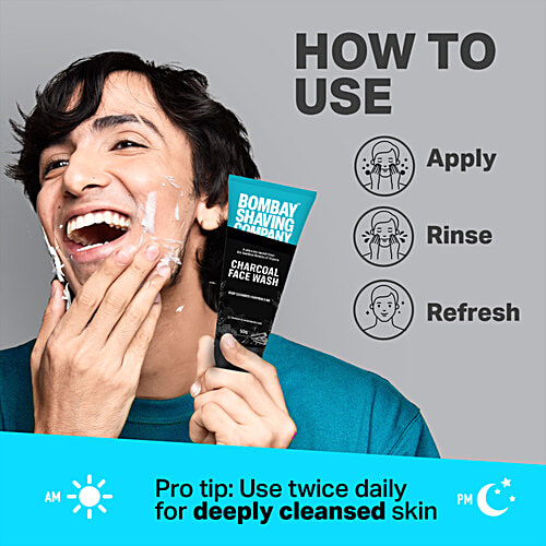 Bombay Shaving Company Charcoal Face Wash, 50 g Deep Cleanses, Controls Oil