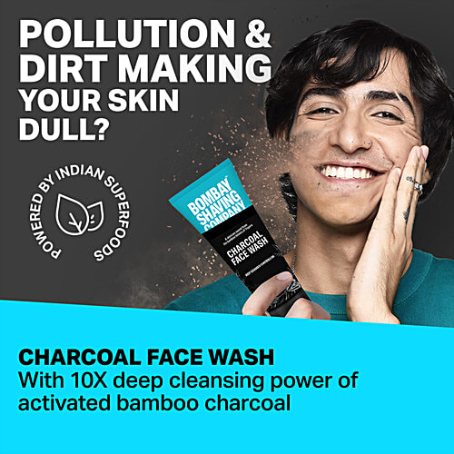 Bombay Shaving Company Charcoal Face Wash, 50 g Deep Cleanses, Controls Oil