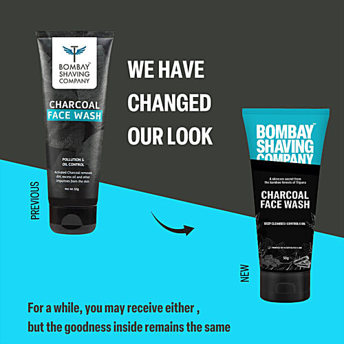 Bombay Shaving Company Charcoal Face Wash, 50 g Deep Cleanses, Controls Oil