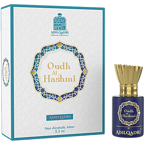 Adilqadri Oudh Al Hashmi Non-Alcoholic Attar, 5.5 ml Sweet Arabic, Roll-on Fragrance
