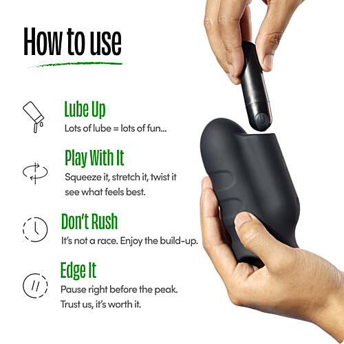 Bold Care Stroke Of Genius Rechargeable Stroker For Him - 10 Modes, Black, 1 Unit