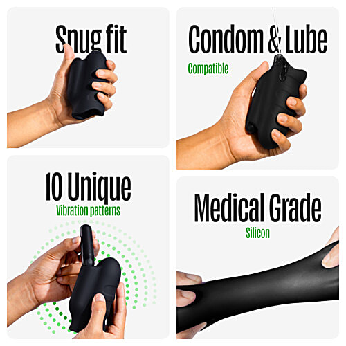 Bold Care Stroke Of Genius Rechargeable Stroker For Him - 10 Modes, Black, 1 Unit