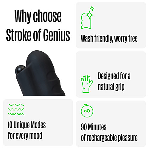 Bold Care Stroke Of Genius Rechargeable Stroker For Him - 10 Modes, Black, 1 Unit