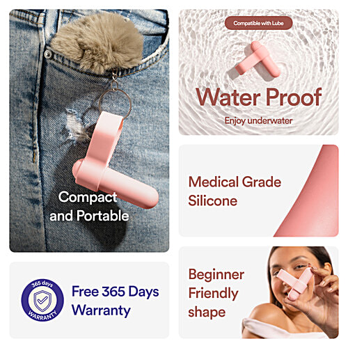 Bold Care Sparkle Pocket-sized Bullet Personal Massager For Her - 3 Intensities, Peach, 1 Unit  