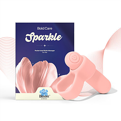 Bold Care Sparkle Pocket-sized Bullet Personal Massager For Her - 3 Intensities, Peach, 1 Unit  