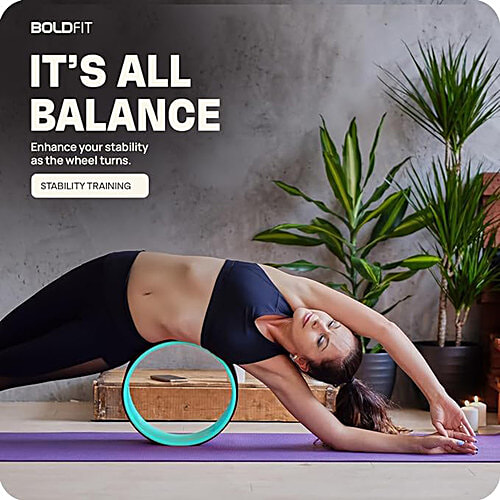 Boldfit Yoga Wheel - Black & Green, 1 pc  