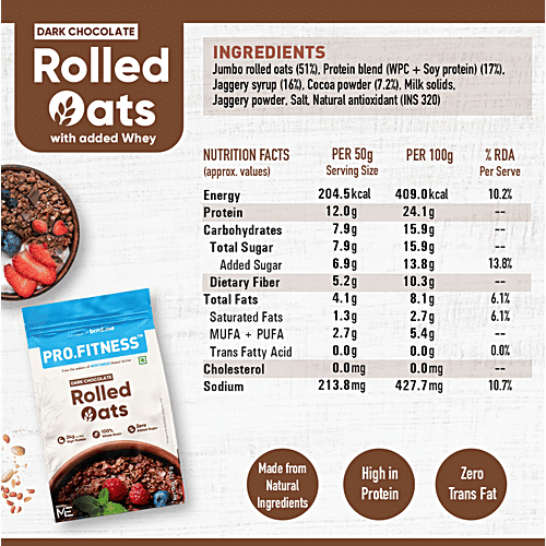 Pro.Fitness Dark Chocolate Rolled Oats, 375 g  