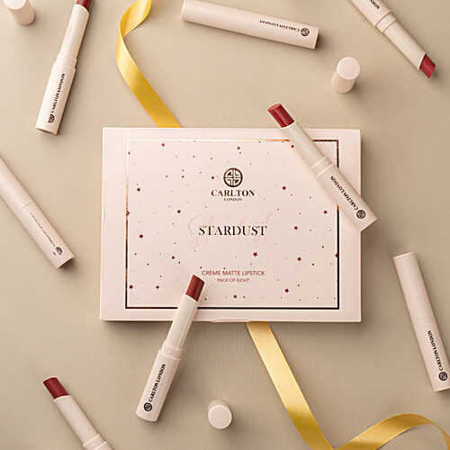 Carlton London Stardust Creme Matte Lipstick Gift Set, 1.7 g (Pack of 8) 