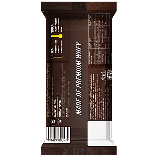 Happilo Mocha Brownie 10 g Daily Protein Bar - No Added Sugar, 50 g  2+ hr Energy, Premium Whey, Source Of Fibre