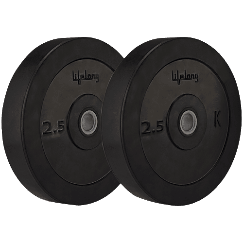 Lifelong LLRP01 Rubber Weight Plates - 30 mm Diameter, 2 pcs (2.5 kg each)