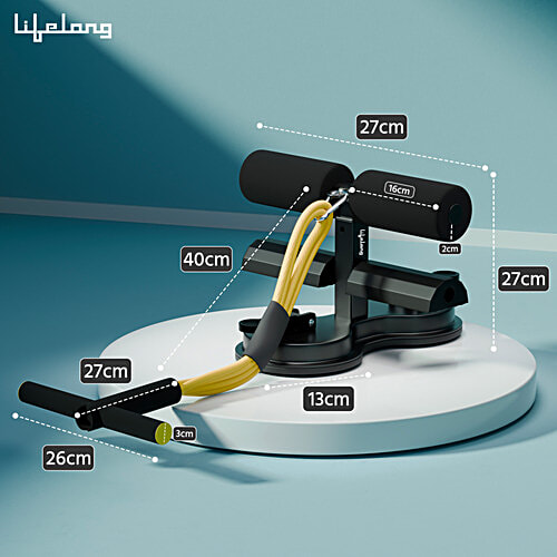 Lifelong Tummy Trimmer Double Suction Cup Sit-Up Bar - Yellow/Black, 1 pc