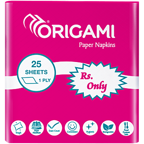 Origami Paper Napkin Sheets - 1 Ply, 25 pcs  Safe for All Skin Types