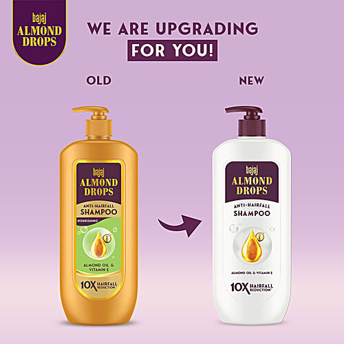 Bajaj Almond Drops Almond Drops Anti Hairfall Shampoo, 340 ml  With Almond Oil and Vitamin E, For 10X Hairfall Control