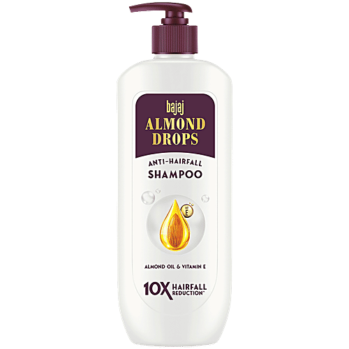 Bajaj Almond Drops Almond Drops Anti Hairfall Shampoo, 340 ml  With Almond Oil and Vitamin E, For 10X Hairfall Control