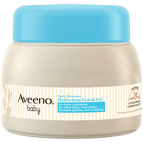Aveeno Baby Daily Moisture Hydrating Facial Gel, 60 g 24 Hour Hydration, Ultra Light, Non Sticky, Formula Gentle, Non irritating