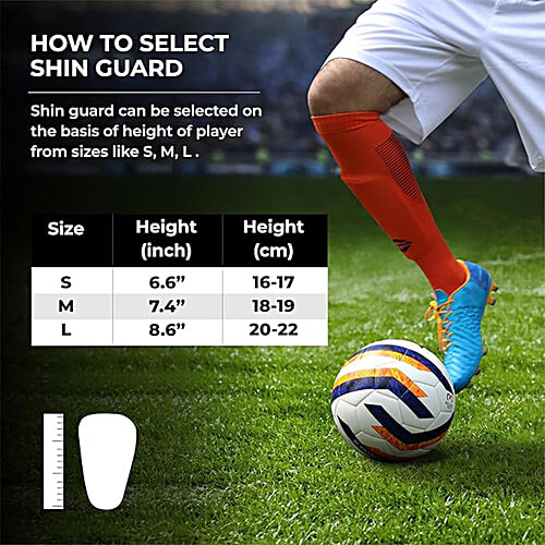 Nivia EVA Foam Classic Football Guard For Adult- Multicolour, 20 To 22 cm, 1 Pair (Large) Shin Guard, Ideal For Training & Competitive Matches, For Youth & Adults