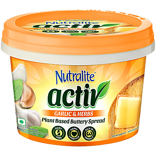 Nutralite Activ Garlic & Herbs Plant Based Buttery Spread, 100 g  Dairy-Free, Rich in Omega