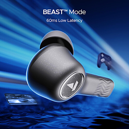 boAt Nirvana Iris Wireless Earphones With Mic - Crystal Black, 1 Unit  Multipoint Connectivity, 120H Battery Life, Dual EQ Modes, Up to 32 dB Active Noise Cancellation