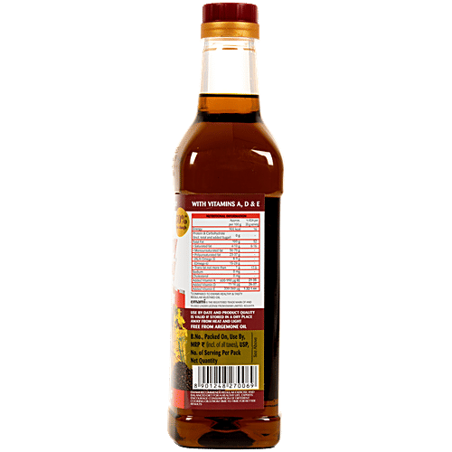 Emami Healthy & Tasty Super Strong Kachchi Ghani Mustard Oil, 900 g Pet Bottle Jhanjh 0.36
