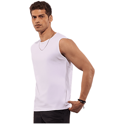 Hoversoul Men's 100% Cotton Sleeveless Under Tee - White, 1 pc (Size - XL)