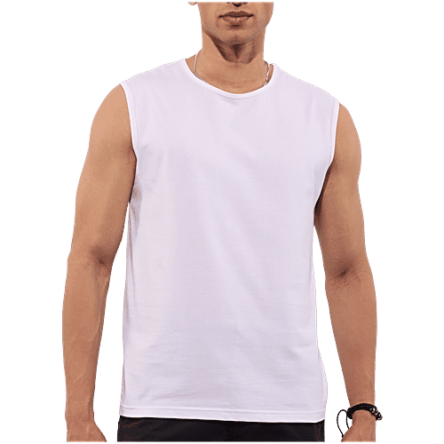 Hoversoul Men's 100% Cotton Sleeveless Under Tee - White, 1 pc (Size - XL)